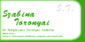 szabina toronyai business card